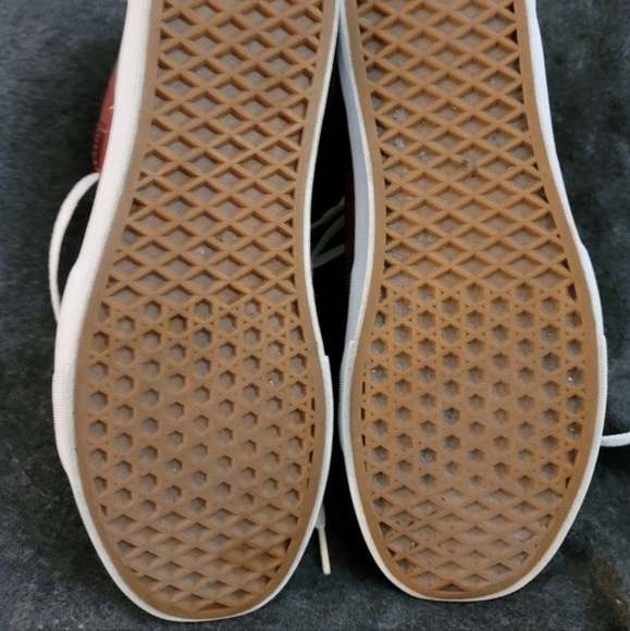 VANS Sk8 Hi Custom  Burgundy Pomegranate & White Suede Canvas - Men's - Picture 4 of 5